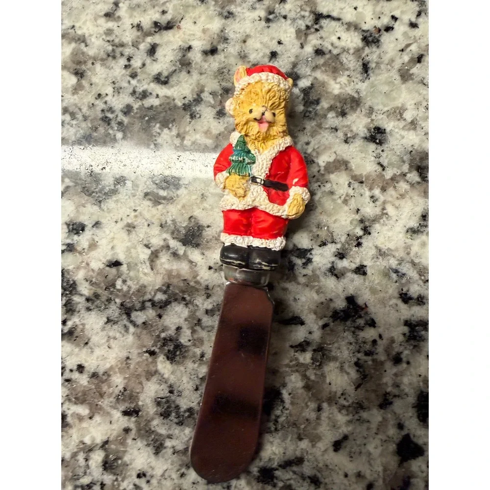 Christmas Golden Retriever‎ Santa Dog Cheese Spreader Holiday Butter Knife Resin